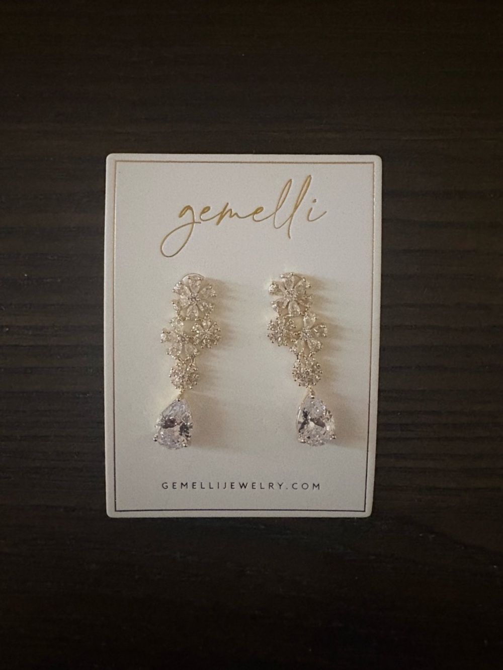 NEW Gemelli Gold Floral Drop Earrings
